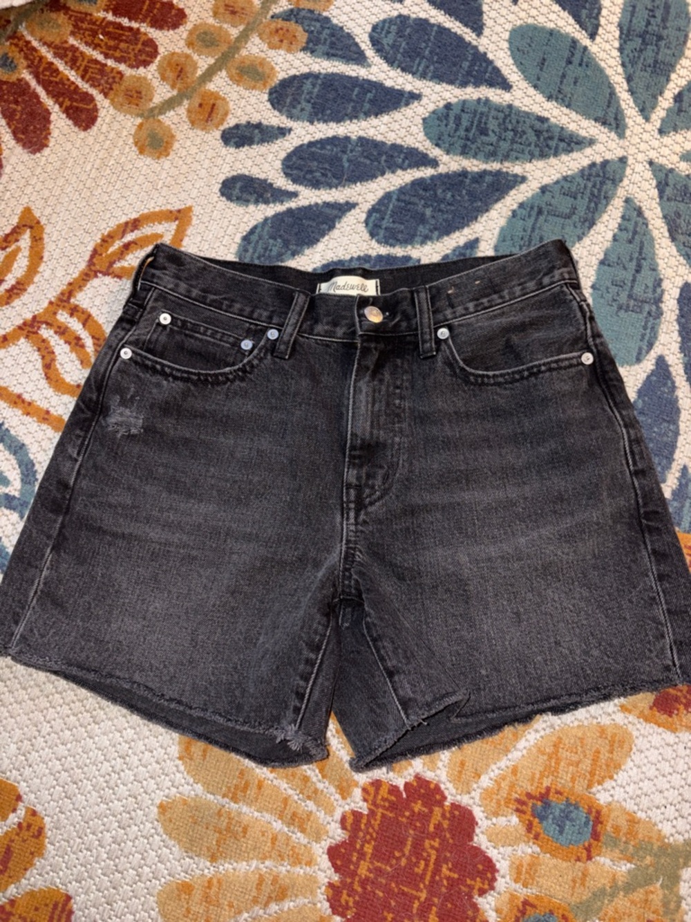 High-Rise Black Denim Cutoff Shorts size 26